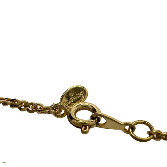 Vintage Givenchy Gold Plated Fleur-De-Lis Pendant Necklace - 15" - Picture 5 of 10